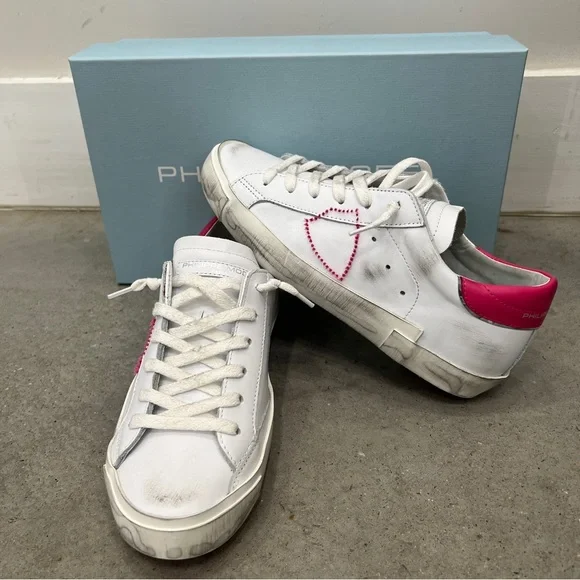 Philippe Model PRSX Low Pop Blanc Fucsia - Picture 2 of 4